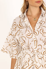 Kellie Romper - White/Beige