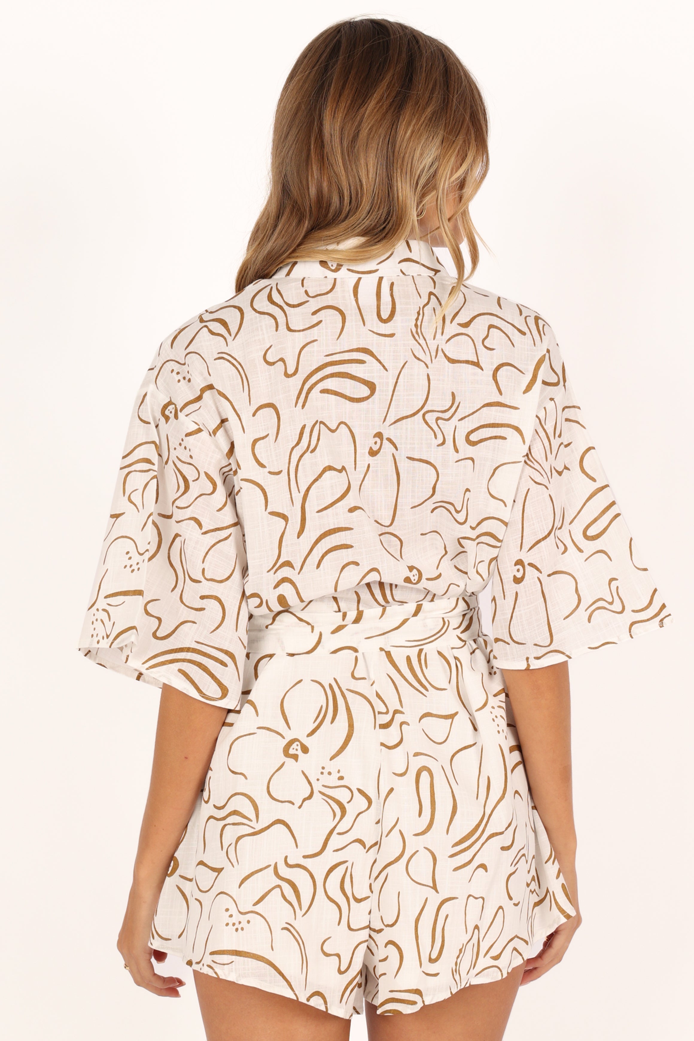 Kellie Romper - White/Beige