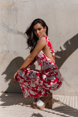 Parker Frill Jumpsuit - Red