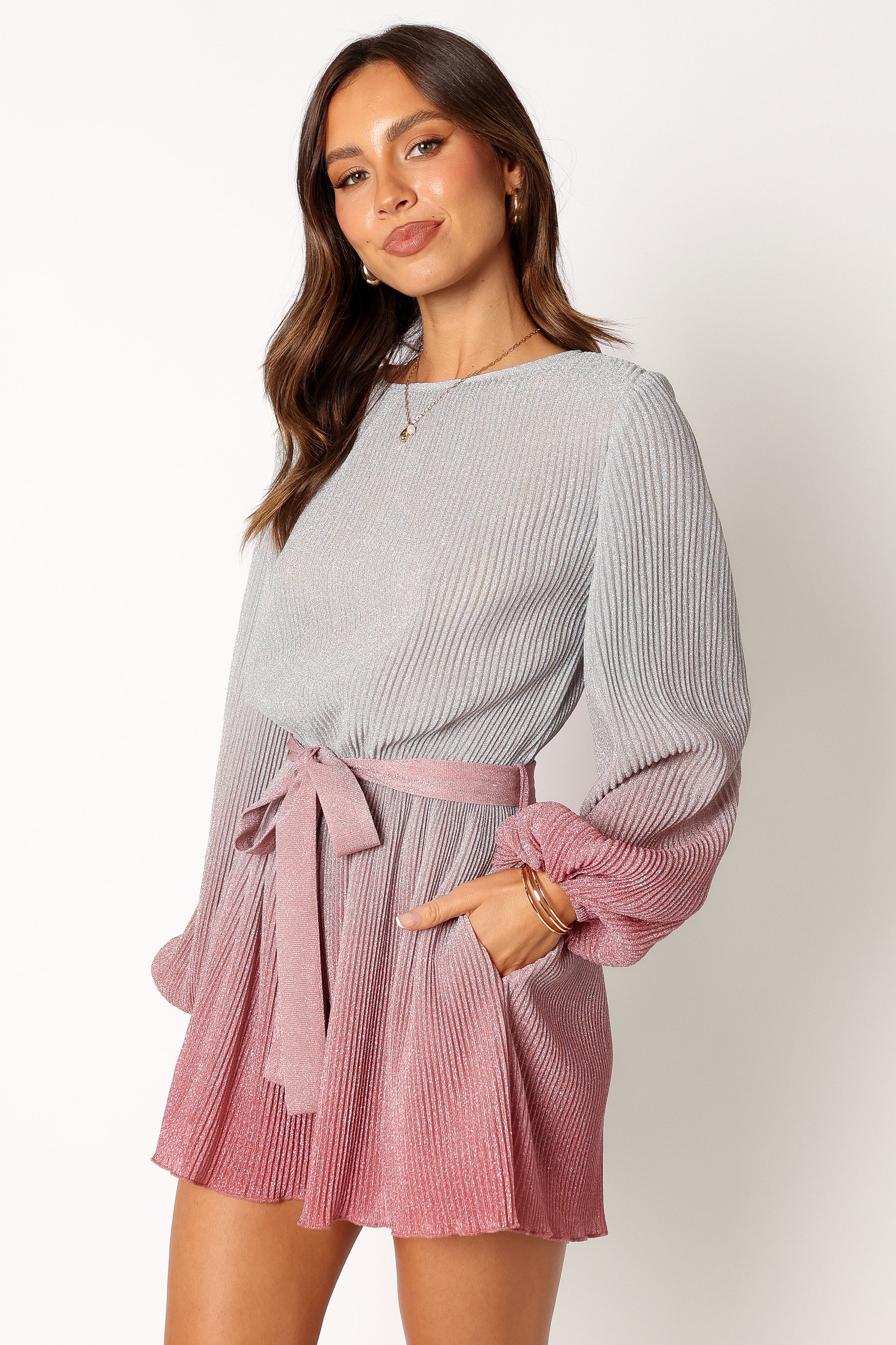 Rebecca Gradient Romper - Pink