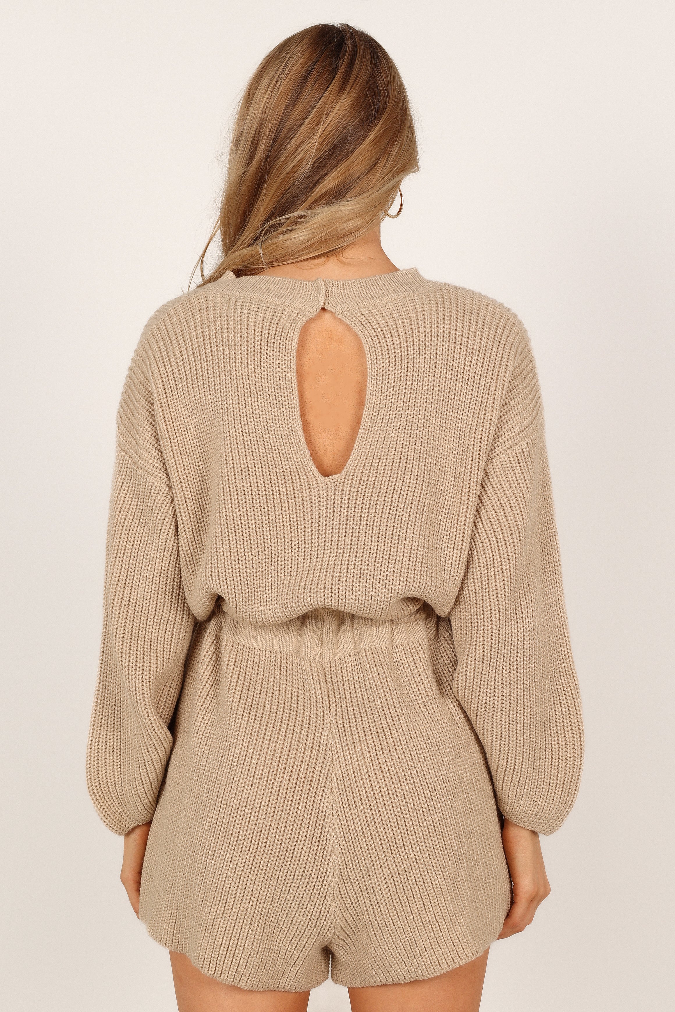 Sloane Sweater Romper - Taupe