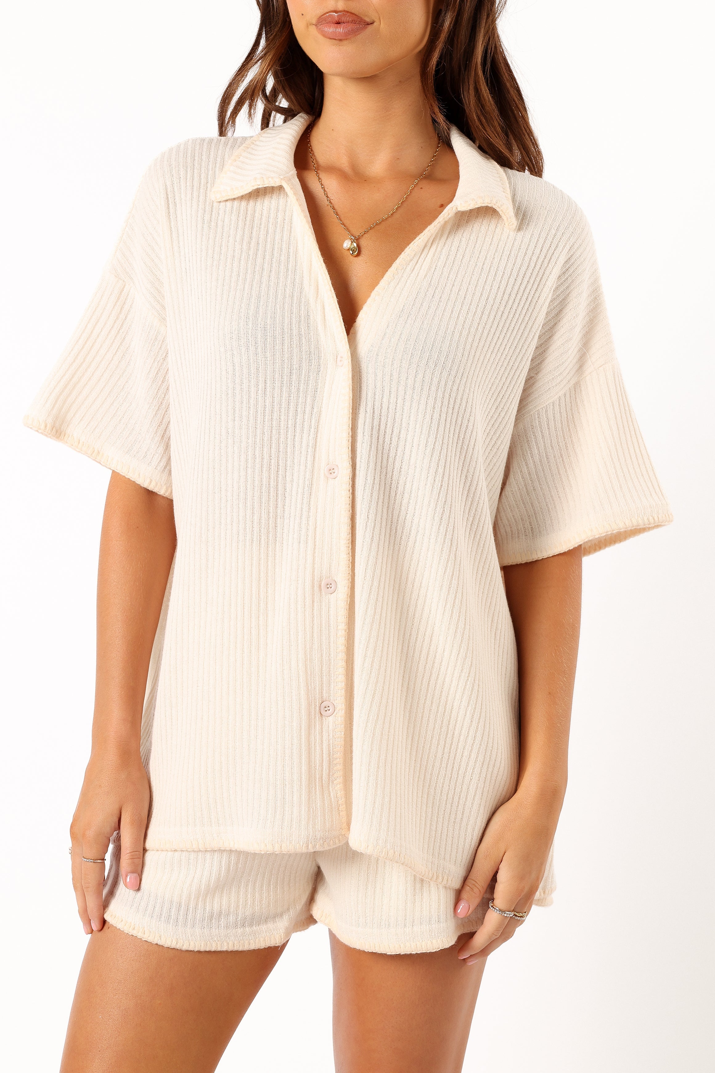 Bobby Knit Short Set - Beige