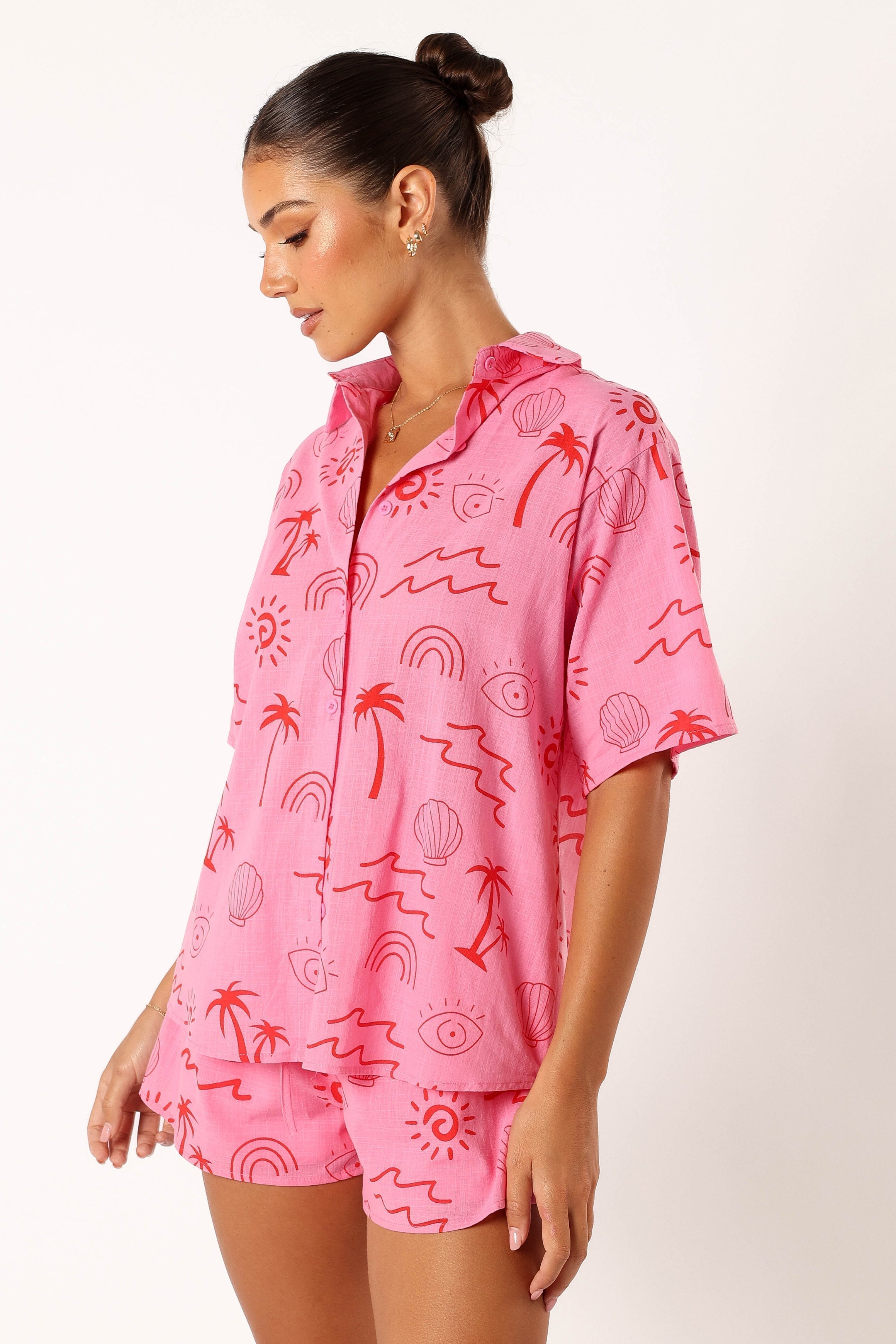 Tally Short Set - Pink Red