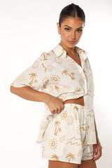 Tally Short Set - White Beige