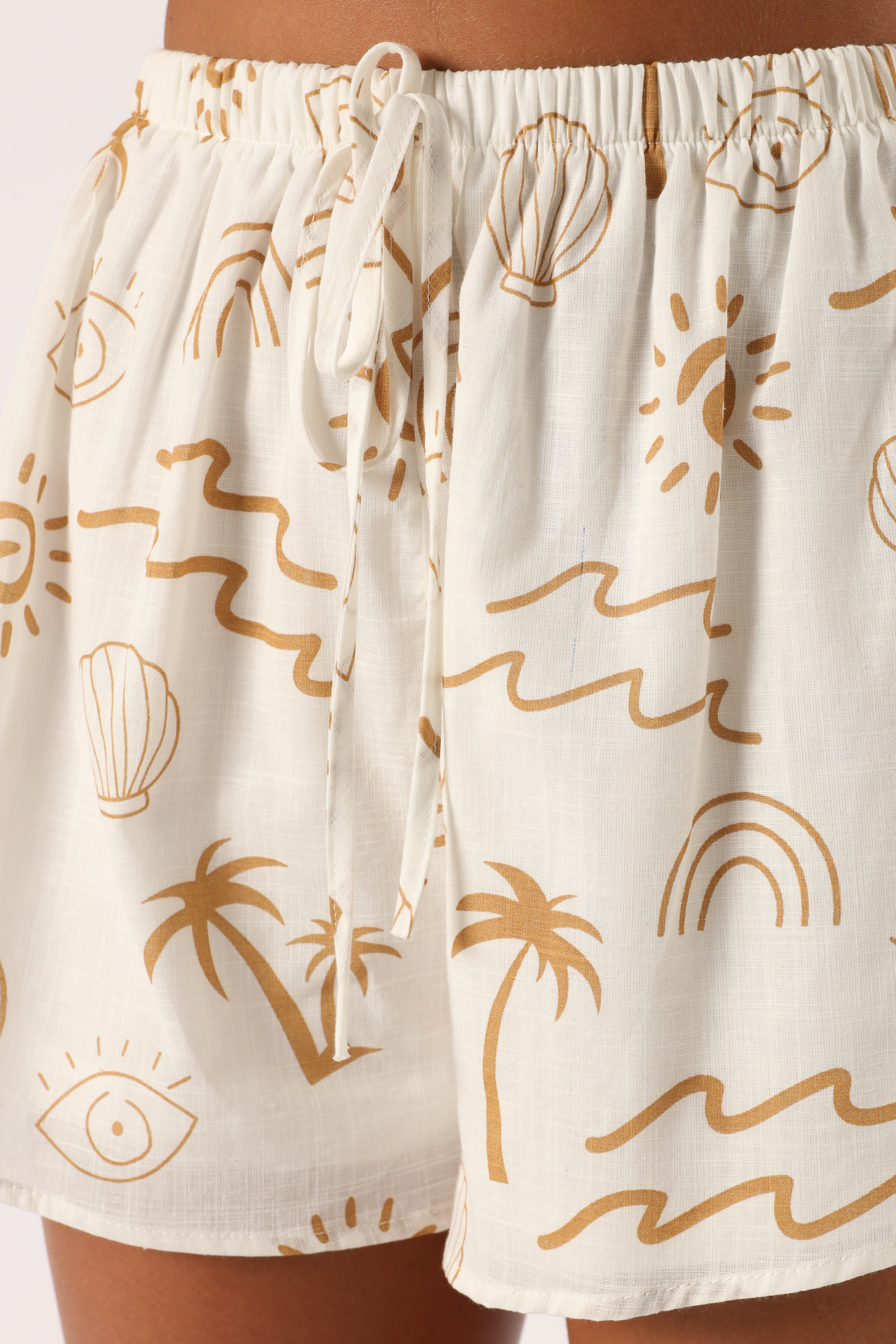 Tally Short Set - White Beige