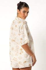 Tally Short Set - White Beige