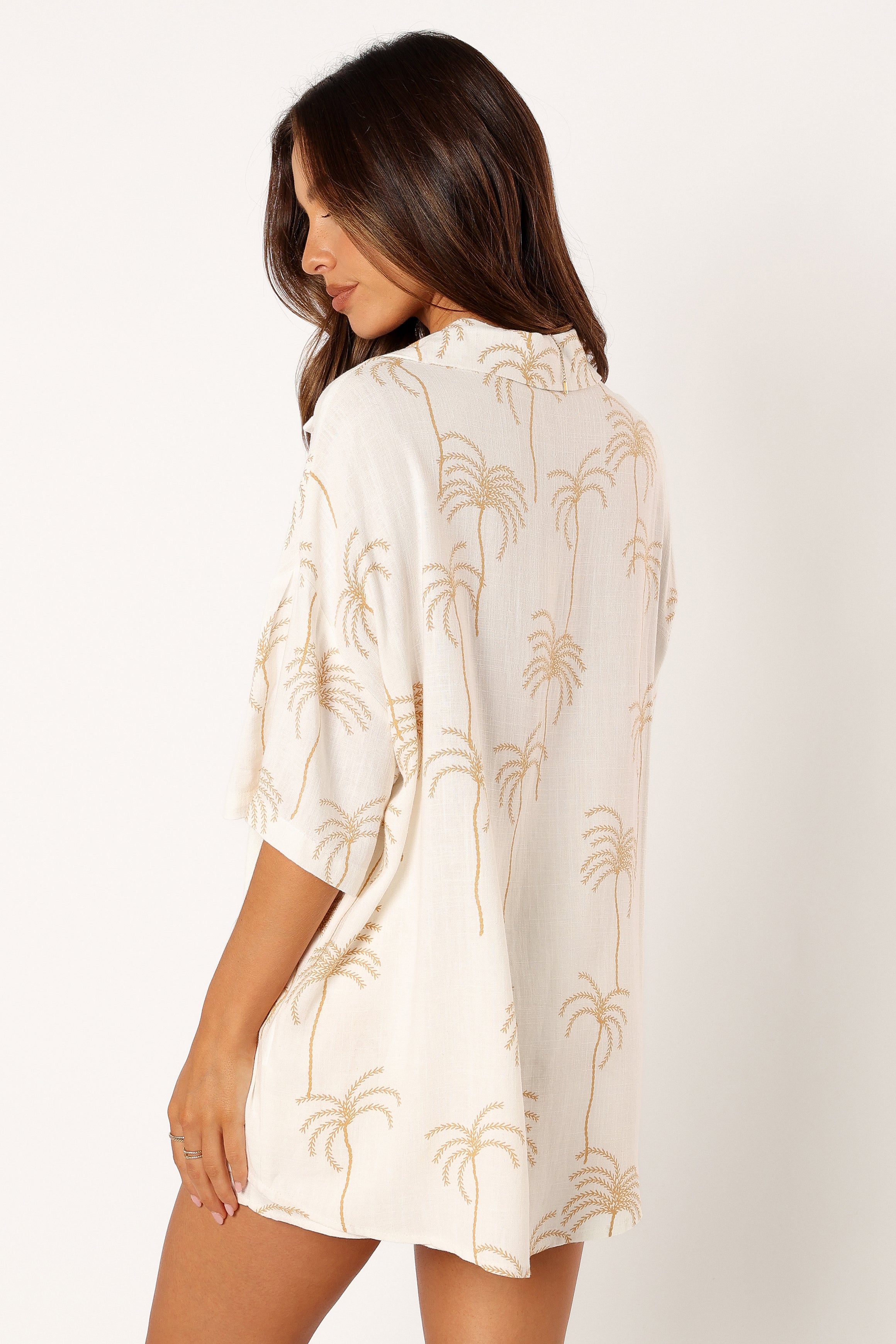 Amira Short Sleeve Shirt - Palm Print