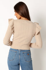 Easton Long Sleeve Knit Top - Nude
