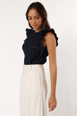 Fiona Knit Top - Navy