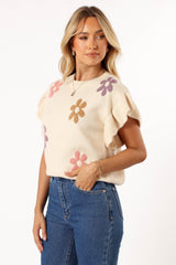 Kinsley Floral Top - Cream Multi