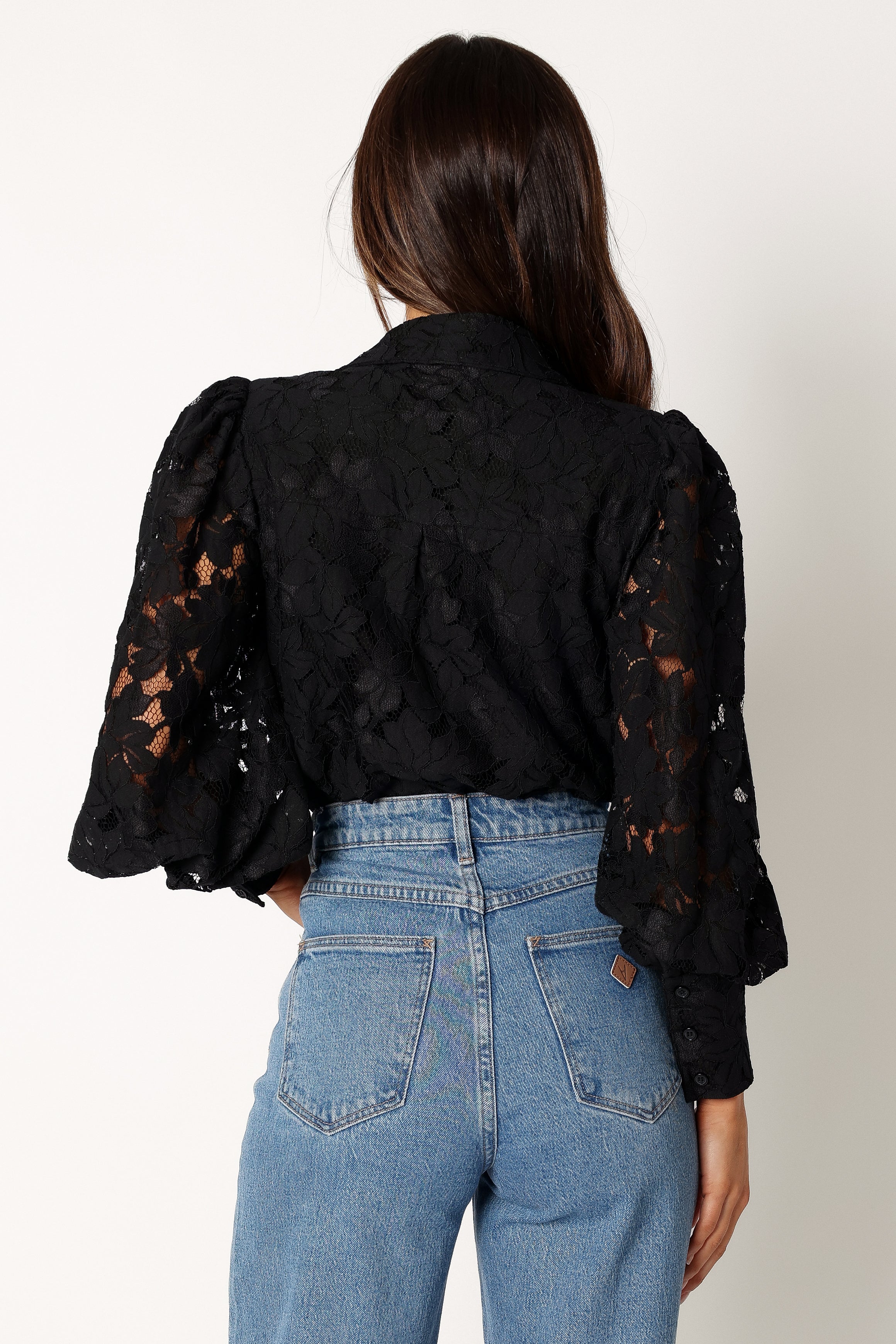 Tadeo Lace Shirt - Black